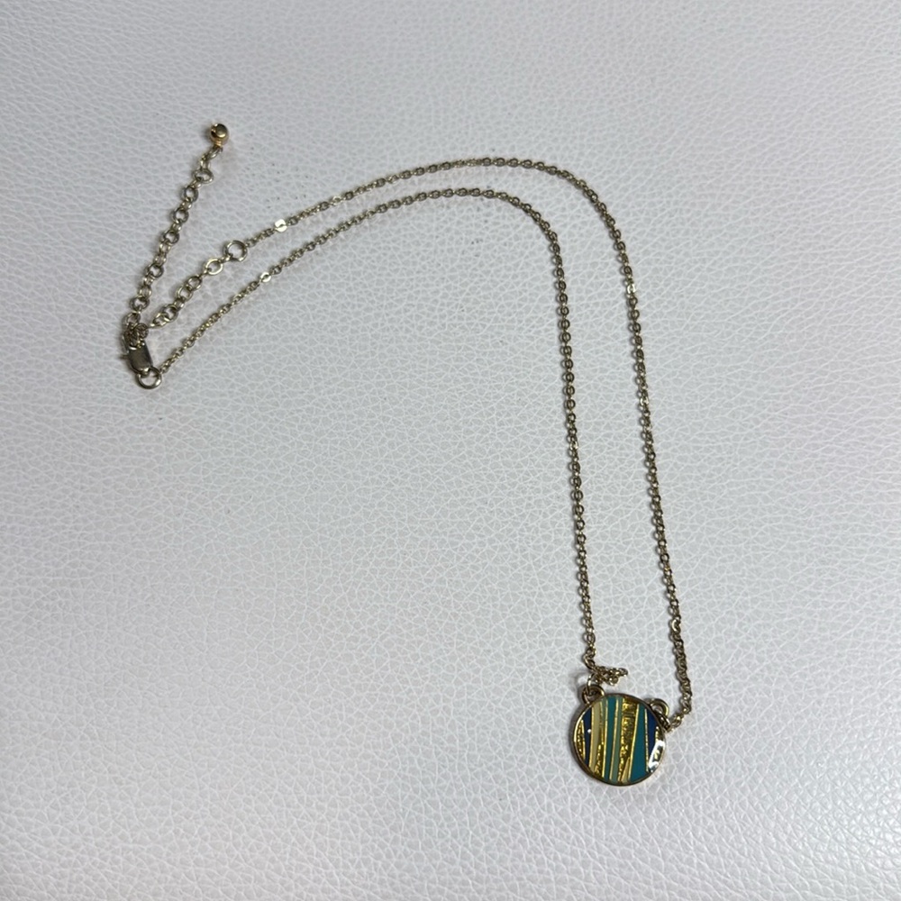 Blue and gold statement necklace
